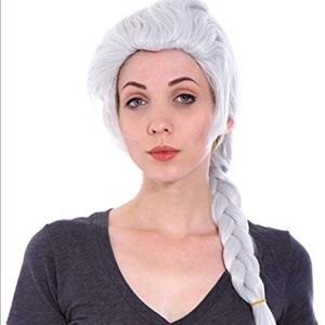 Elsa Frozen silver braided hair costume wig